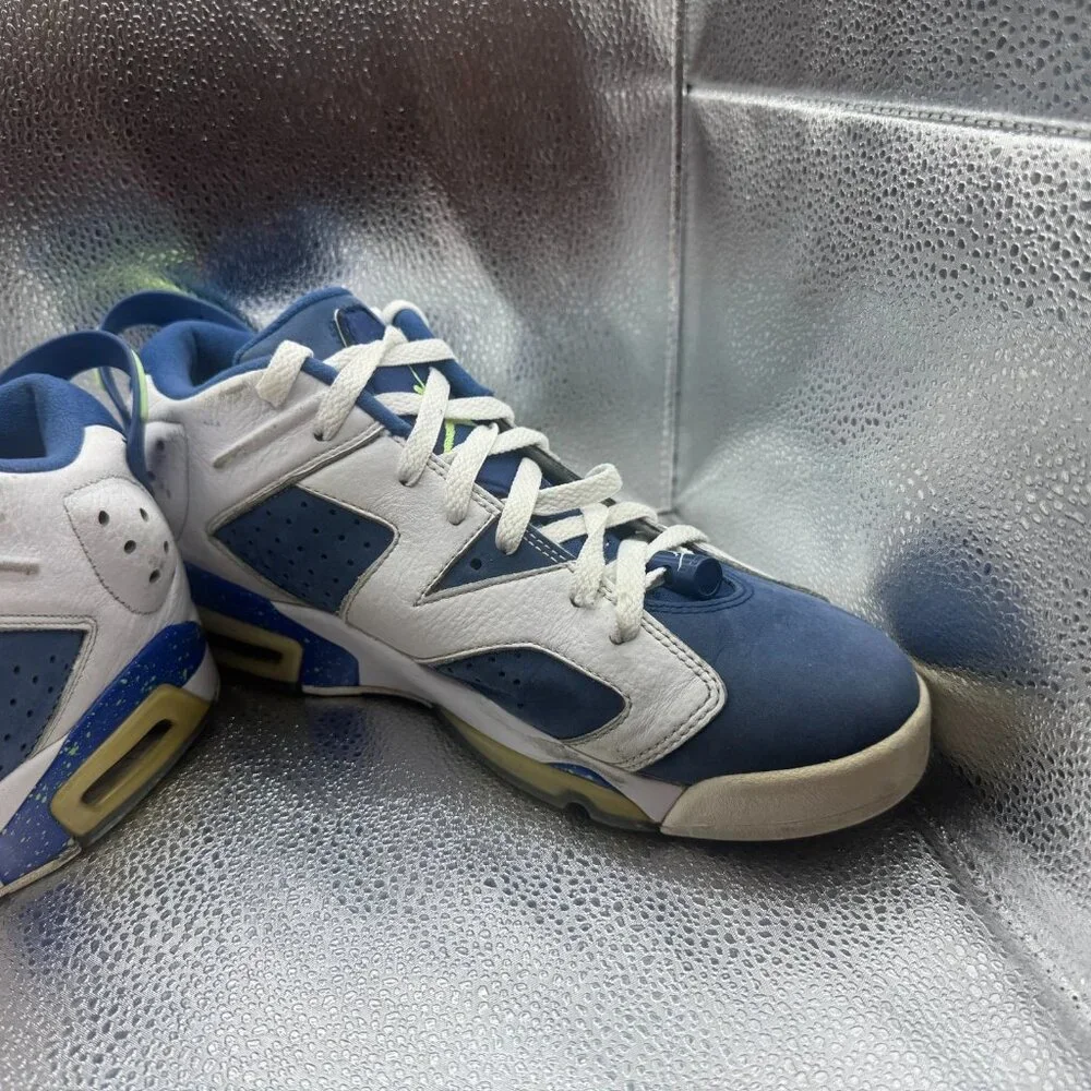 Size‎ 10 Jordan 6 Low Ghost Mens White Blue Lace-Up Athletic Shoes 304401-106